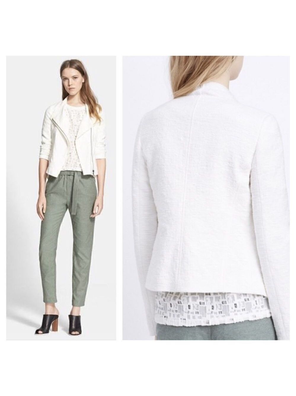 Vince Stretch Frise Asymmetrical Scuba Jacket